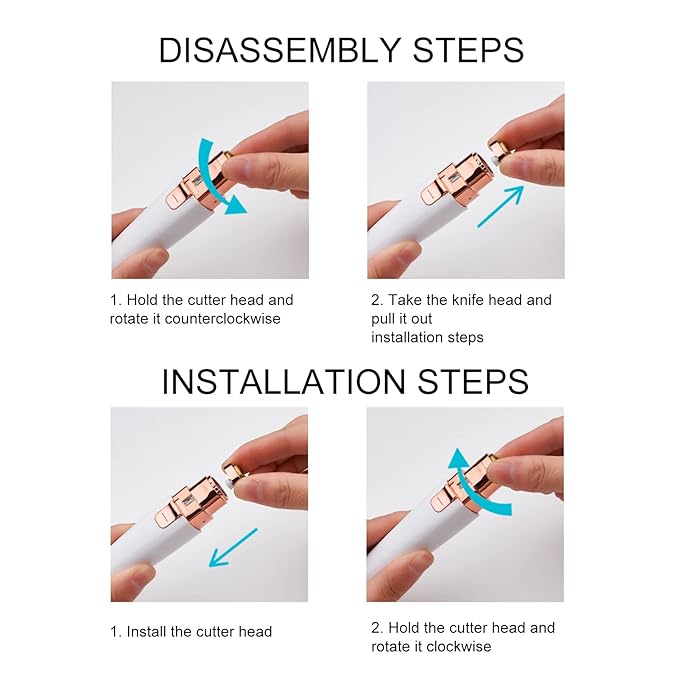 Hair Remover for Women,Rechargeable Eyebrow Trimmer & Hair Remover 2 IN 1 Eyebrow and Painless Hair Remover Eyebrow Lips Body Hair Removal for Women with
