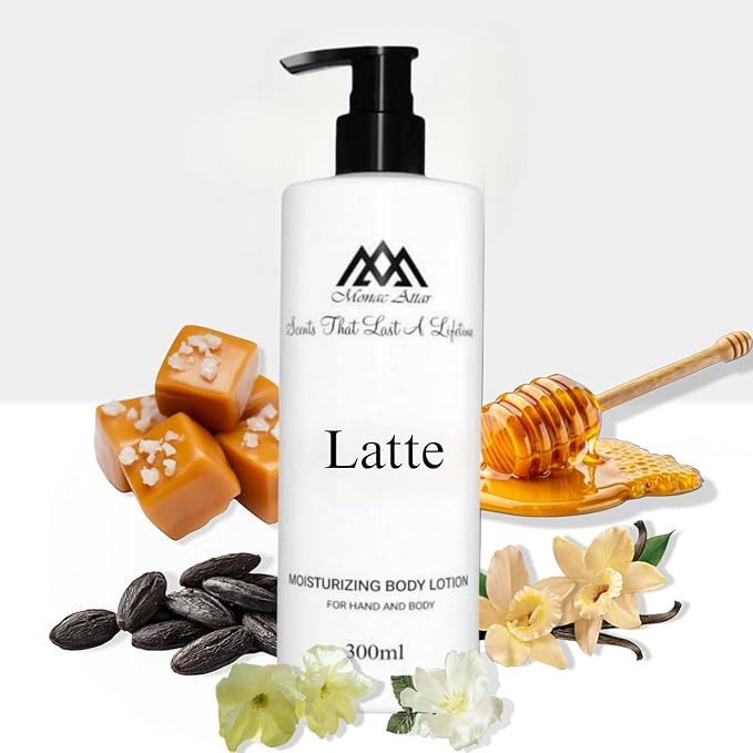Monac Latte Lotion Inspired by Bianco Latte, Eau De Parfum, 10 oz/300ml, Unisex, Long Lasting, Luxury Made Affordable