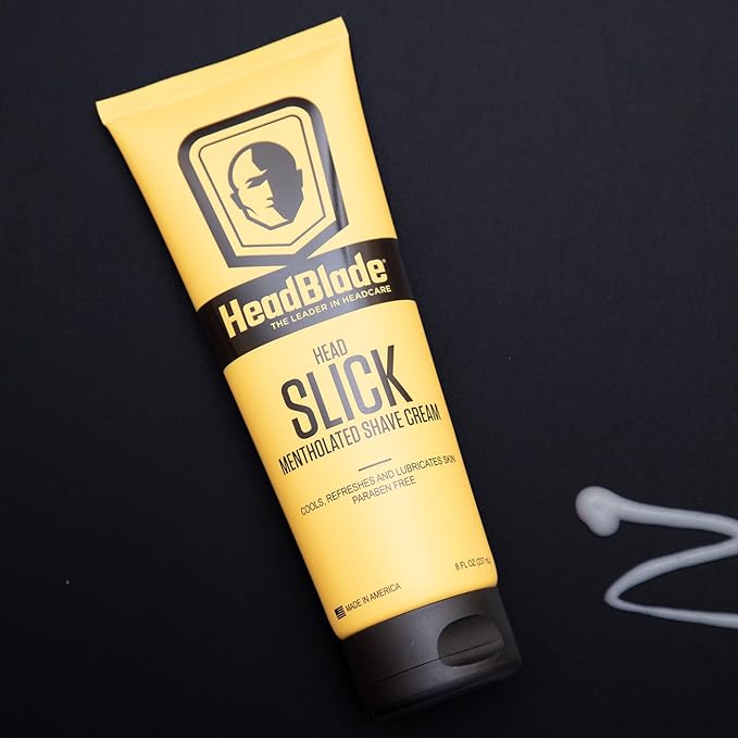 HeadBlade HeadSlick Shave Cream 8 oz for Smooth Head shaving for Bald Men, Helps with Irritation, Redness, & Razor Burn (3pk)