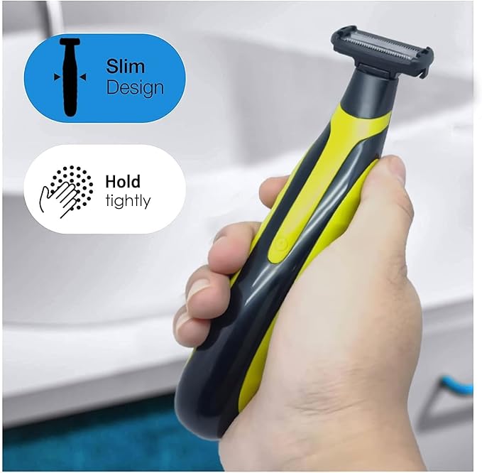 LinMei Men's Electric Trimmer Full Body Wet & Dry Shaver with 3 Trimming Combs, USB-C Fast Charging, IPX5 Waterproof, Cordless Foil Trimmer for Face, Head, Body (Shaver)