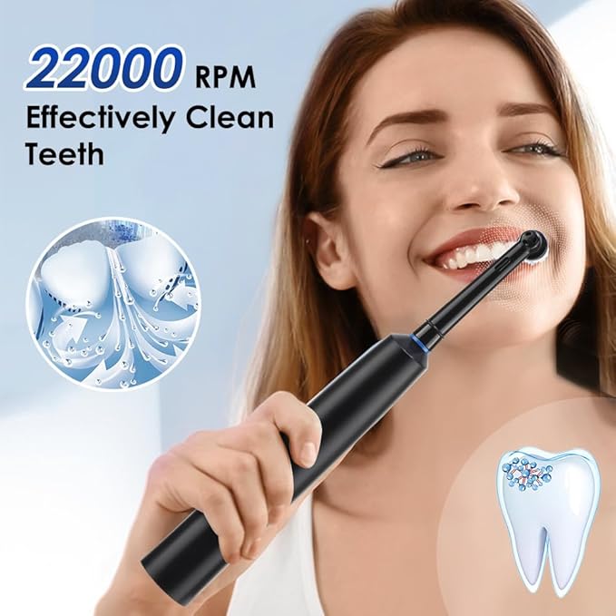 Magnetic Suspension Rotating Electric Toothbrush, 5 Modes Waterproof Sonic Cleaning, 8 Brush Heads and Storage Case for Traveling, Camping, Riding (White)