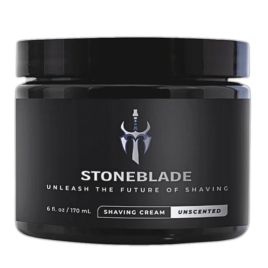 Shaving Cream for Men – Unscented, Helps Reduce Irritation | StoneBlade Luxury Shave Cream, 6 oz