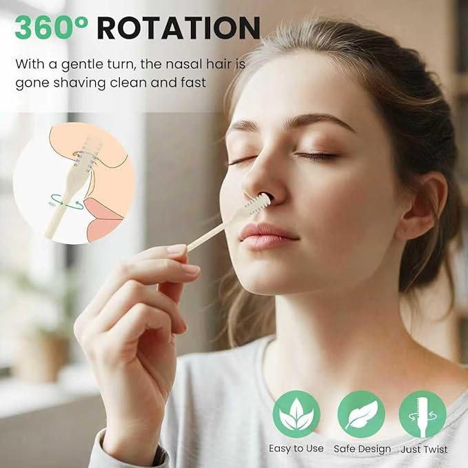 Nasal Hair Cutter – Double-Sided Manual Nose Hair Trimmer for Men & Women, Portable Razor & Remover, Safe Stainless Steel Nose Hair Knife for Travel & Daily Grooming (Multicolor, 5 pcs)