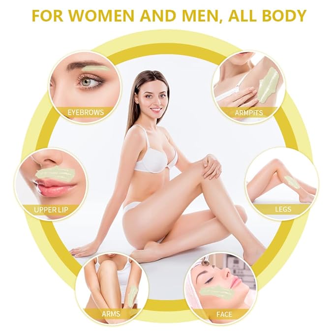 Bestidy Hard Wax Beads for Hair Removal, 1.2lb Waxing Beads for All Body and Brazilian Bikini Areas, White