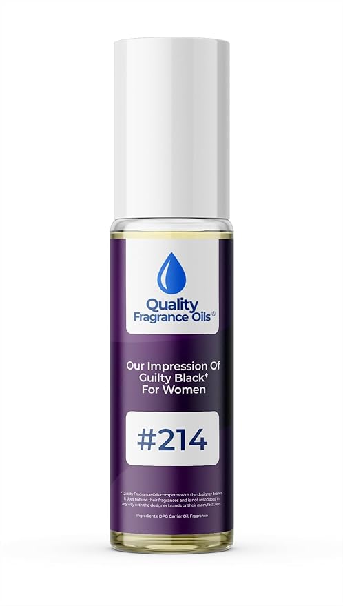 Quality Fragrance Oils' Guilty Black for Women Impression #214 | Long-Lasting Perfume Oil, Alcohol-Free, Strong Scent, 10ml Roll-On | Affordable Alternative to Designer Fragrances