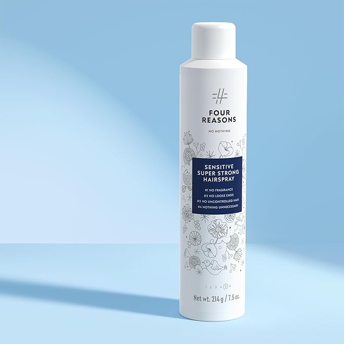 No nothing Sensitive Super Strong Hairspray for Women, Unscented & Hypoallergenic Finishing Spray for Sensitive Scalp, Extra Strong Hold Hair Spray Women, Humidity & UV Protection, 7.5 oz