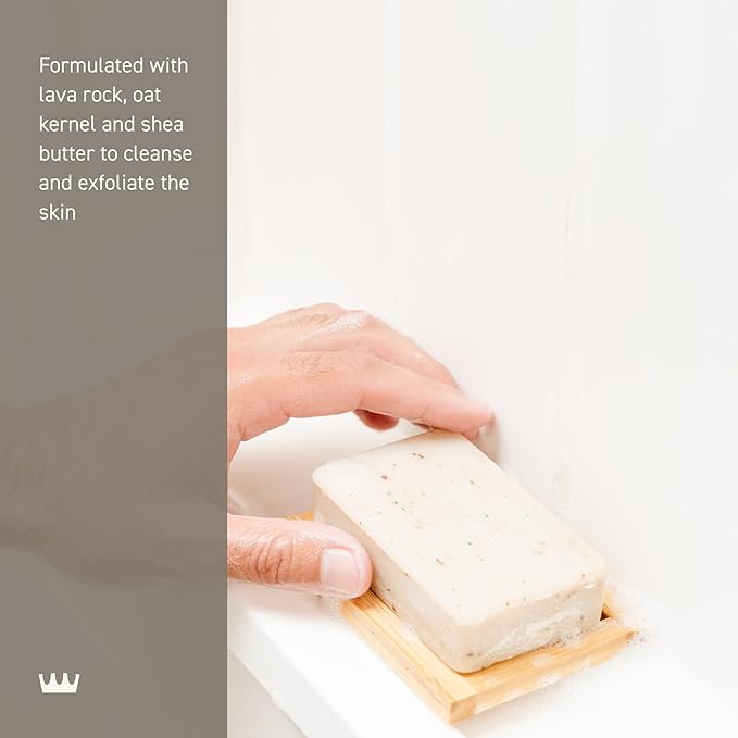 Cremo Exfoliating Body Bar for Men, Vintage Suede Scent, Multi-Layered Fragrance That Buffs, Cleanses and Hydrates Skin, 5oz