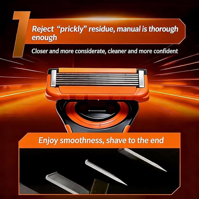 Razors for Men - safety razor,6-Layer Men's Blade,1Handle + 12 Blade Refills,Smooth Shaving Suitable for Daily Use,Holiday Gifts for Men