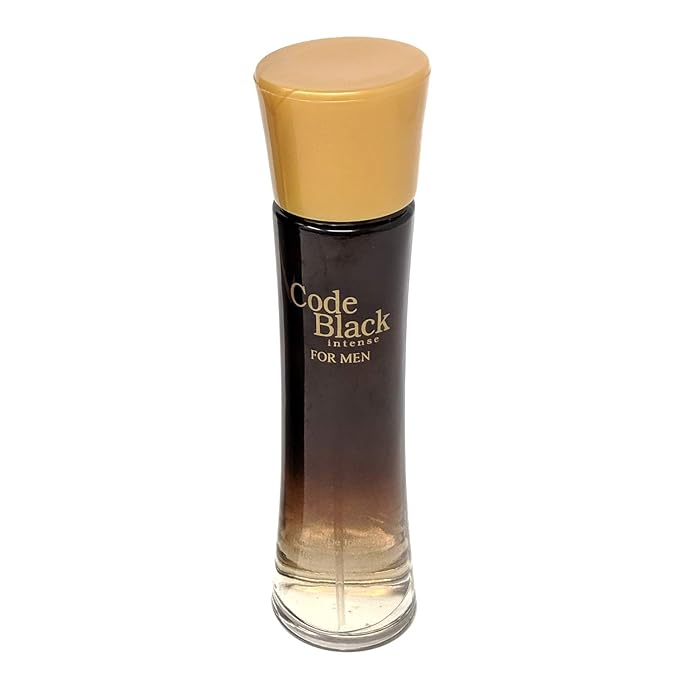Hybrid & Company Code Black Intense Cologne for Men Eau De Toilette Natural Spray Masculine Scent, 3.4 Fl Oz
