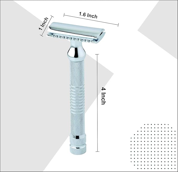 Pearl Shaving Double Edge Close Comb Safety Razor for Men - Reusable Ecofriendly DE shaving Razor for Men | Premium Single Blade Razor for Men Razor | Classic & Traditional Shaving Kit for Men | Men's