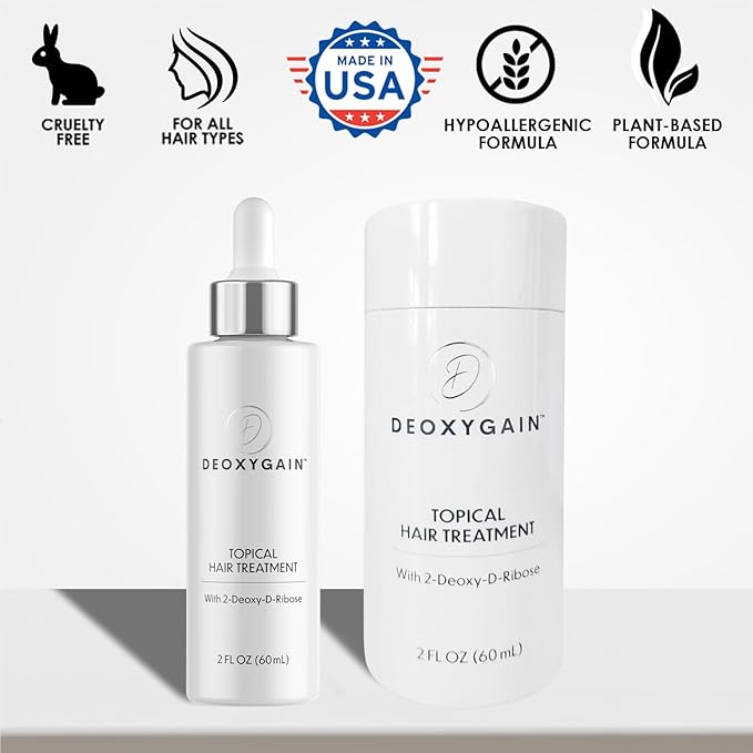 Topical Hair Treatment by Deoxygain - Advanced Hair Growth Formula with 2DDR to Stimulate Follicles, Block DHT & Support Hair Regrowth - 2oz Bottle