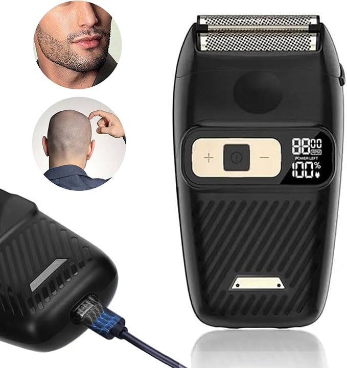 Foil Shaver Electric Razor for Men Electric Foil Shavers for Men Portable Travel Waterproof Wet Dry LED Display Cordless Beard Trimmer 3 Adjustable Speeds Long Battery Rechargeable IPX6