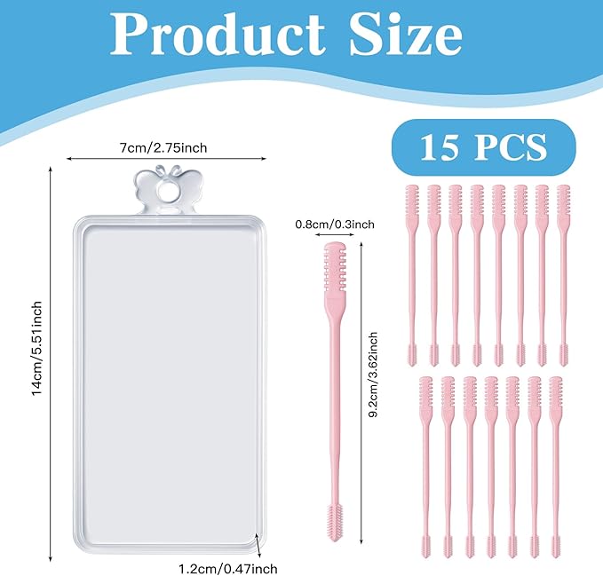 15Pcs 2-in-1 Pink Nasal Hair Cutter,Portable Manual Nostril Hair Remover Christmas Mens Nose Hair Trimmer for Women Gift with Cleaning Brush,Double Sided 360° Rotating Ear Nose Cutter for Men