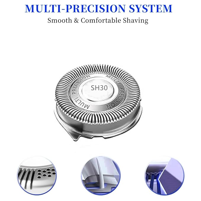 SH30/52 Replacement Heads Compatible With Philips Norelco Series 3000 Replacement Blades，Compatible With Norelco Shavers Series 3000 2000,1000,Rounded 5000X Etc