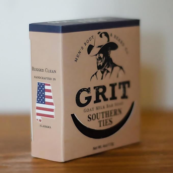 GRIT Goat Milk Soap Bar Southern Ties | Dye-Free Soap Bar | Enriched with Nourishing Goat Milk | 4 oz