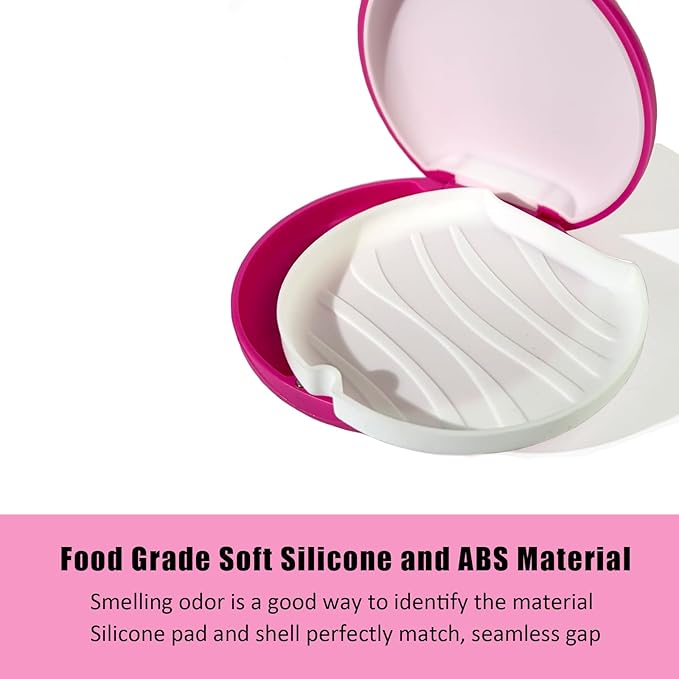 2PCS Retainer Case Compatible with Invisalign,Cute Slim Aligner Case,Customized Magnetic Closure Orthodontic Retainer Cases (2 Pack Pink + White Silicone)