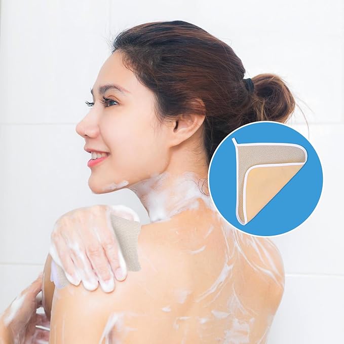 Body Wash Cloths, 6 Pieces Thin Exfoliating Washcloths Soft Weave Clean Face Towels Exfoliating Scrub Towel Soft Facial Washcloths for Women Man Face and Body Showering