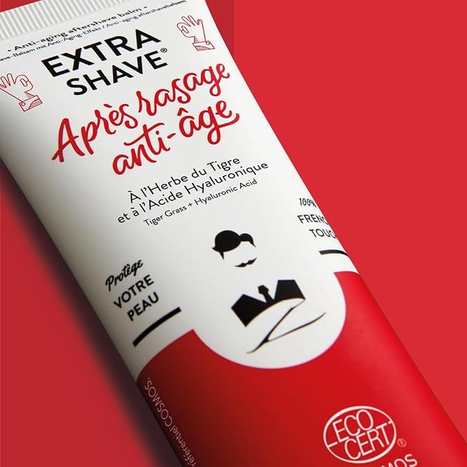 Anti Aging Aftershave Balm | Moisturizing & Nourishing for Beards Daily Hyaluronic Acid Soothes Face After Shaving Eliminates Razor Burn for Smooth Finish Vegan Made in France 75ml