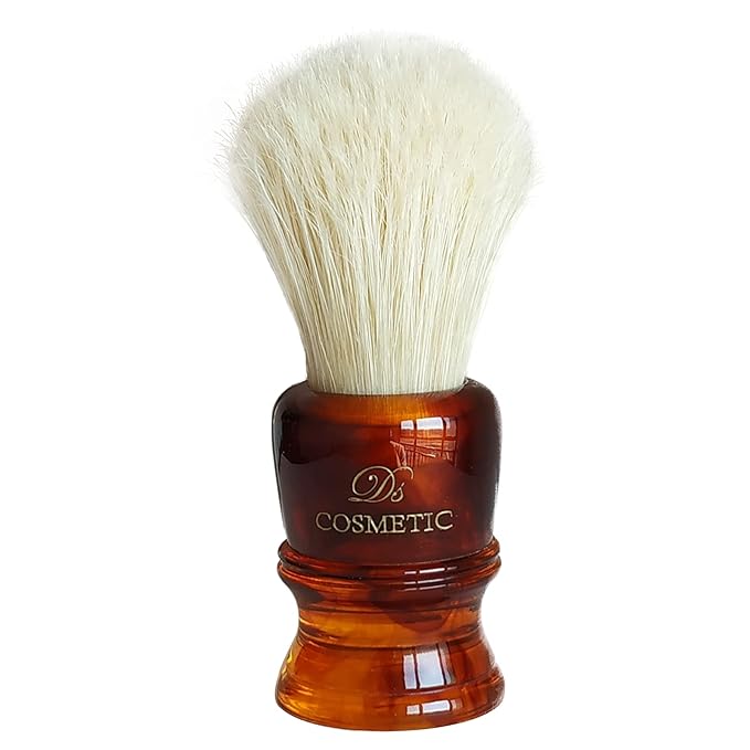 Plisoft Boar Bristle Hair Shaving Brush for Men,22mm Soft and Good Backbone Hair Knot with Amber Resin Handle
