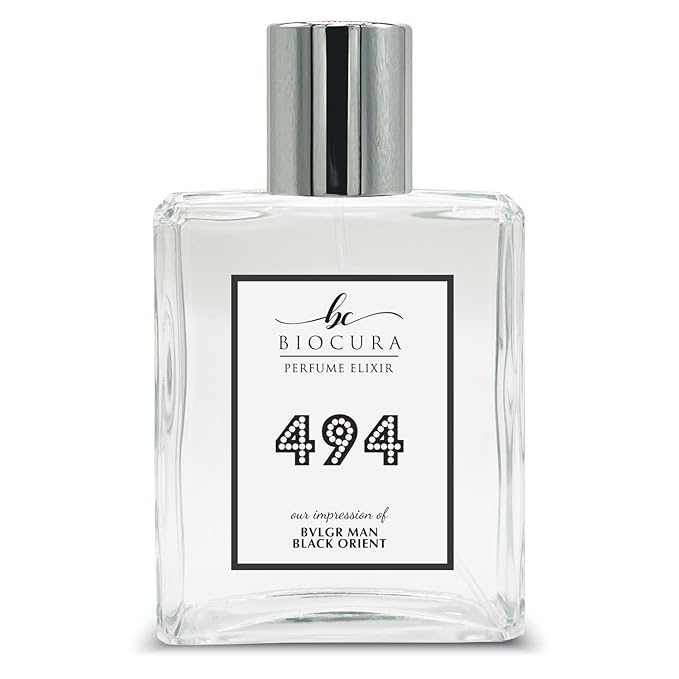 BC Perfume 494 Inspired by Bvlgr Man Black Orient For Men Replica Fragrance Dupes Eau de Parfum Spray Bottle 3.4 Fl Oz/100ml-X1