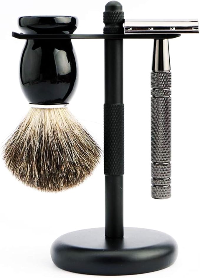Premium Razor and Shaving Brush Stand Safety Razor Double-Sided Holder