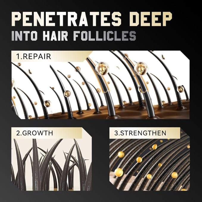 Hair Growth Spray, Hair Density Spray for Women & Men, Anti-Thinning Treatment for Thicker Fuller Hair, with Polyamino Sugar Condensate & Ginseng, Natural Hair Regrowth Serum for All Hair Types