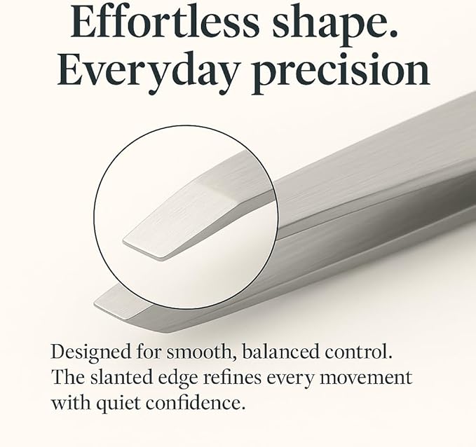 THEMOA Precision Tweezers Set – Stainless Steel Pointed & Slant Tip Tweezers for Eyebrow, Facial Hair, Ingrown Hair, Professional Beauty Tool with Case