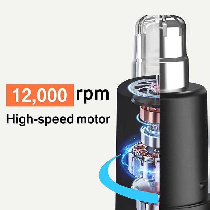 2-in-1 Visual Ear Wax Removal & Nose Hair Trimmer, 1296P HD Ear Cleaner with AI Eardrum Alert, Smart Anti-Pinch, 360° Rounded Blades, IP67 Waterproof, APP Visual Camera for Men, Women & Family Use