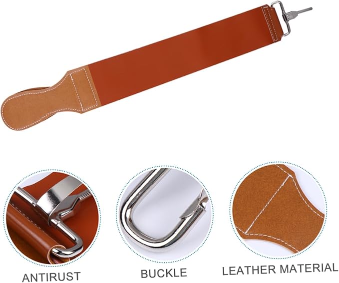 GALPADA Leather Sharpening Strap Straight Razor Strop Barber Strop Razor Sharpening Belt for Knives Chisels