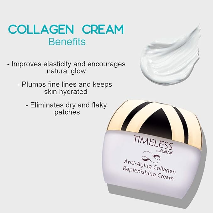Avani Anti-Aging Collagen Replenishing Cream - Powerful Hydrating, Firming, & Tightening Face Lotion - Helps Plump Wrinkles & Restore Skin Elasticity