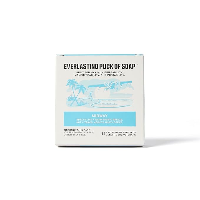 Duke Cannon Supply Co. Bar Soap Puck - Men's Rounded Bar Soap With Masculine Scents - Hydrating & Deep Cleaning - Disc-Shaped Mens Soap - All Skin Types - Midway,5 oz