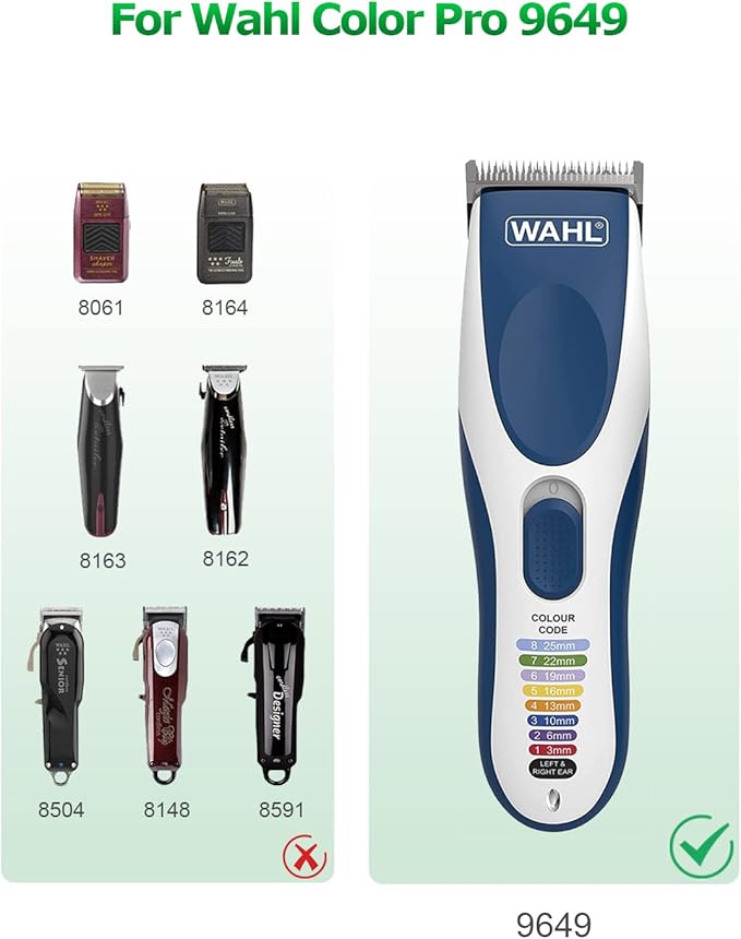 Wahl Charger 9649 Replacement for Wahl Color Pro Cordless Hair Clipper & Trimmer 9649, Arkare Hair Clipper Charger Cord AC Adapter for Whal 6.6FT (Only Fit for 9649)