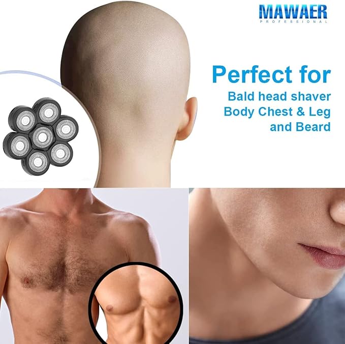 Universal Upgrade 7 Blades Head Shaver Replacement Heads Compatible with Freedom Gold shaver and some brands. 7D Electric Shaver Replacement Heads Waterproof Easy to Clean With Cleaning Brush