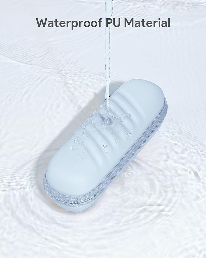 Electric Toothbrush Case for Oral-B Pro/iO/Philips Sonicare, Waterproof Traveling Toothbrush Storage Bag with Mesh Pocket Covers Protection (Blue)