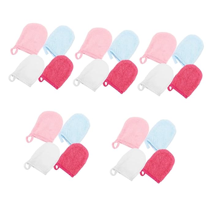 20pcs Comfortable Sleep Mask Mitts Face Cleaning Gloves Reusable Makeup Remover Mitts for Women Men