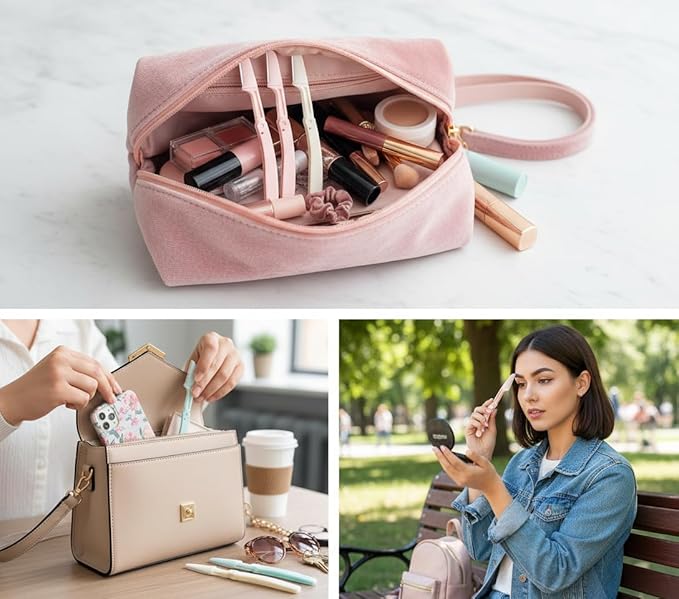 [Aesthetic Design] Folding Eyebrow Trimmer Set, a Must - have for Beginners, Anti - scratch Stainless - steel Women's Razor with Protective Net