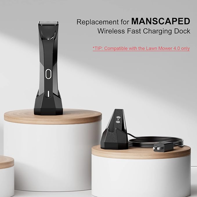 Replacement Charger for MANSCAPED 4.0 Compatible with MANSCAPED The Lawn Mower 4.0 Weed Whacker Electric Groin Hair Trimmer & Ear Hair Trimmer Charging Dock Base Station with Adapter Power Cord