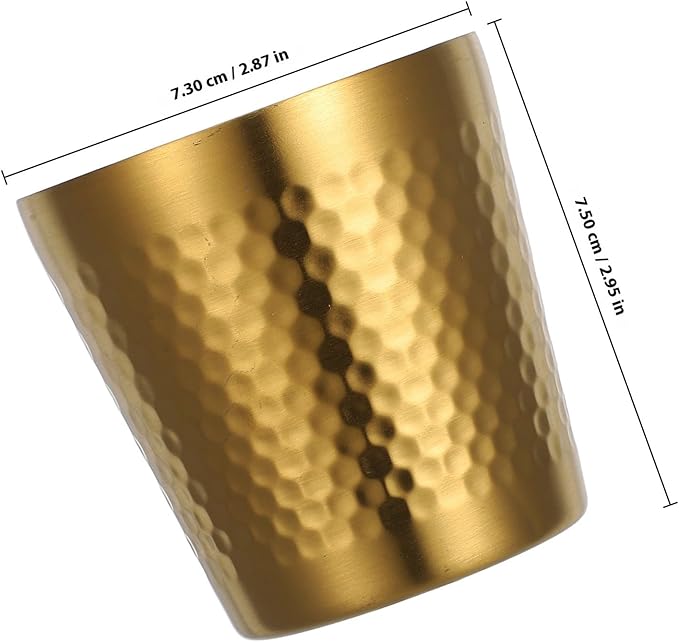Stainless Steel Shaving Soap Bowl for Men 175ml Hammered Gold Shave Cup Sturdy Reusable Shaving Tool Suitable for Daily Grooming
