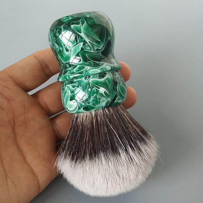 30mm Shaving Brush for Men Wet Shave Using Shaving Cream & Soap, Jade resin Handle Hair Salon Shave Brush for Father's Day Gifts for Him Dad Boyfriend