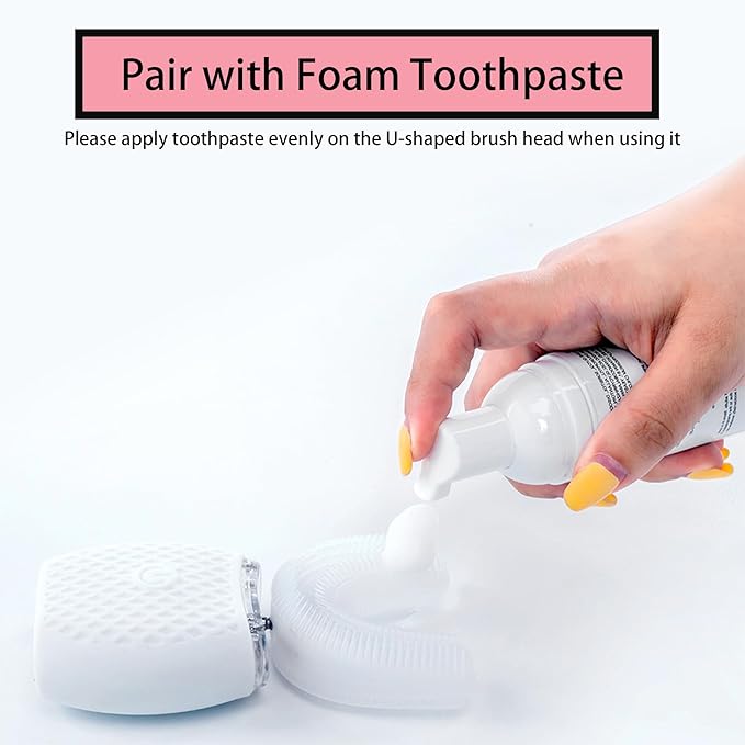 Ultrasonic Toothbrush for Adults - Automatic Electric Toothbrush with Soft Bristles & 30s Timer Rechargeable Portable Design with Wireless Charging Waterproof & Washable for Travel & Home Use (White)