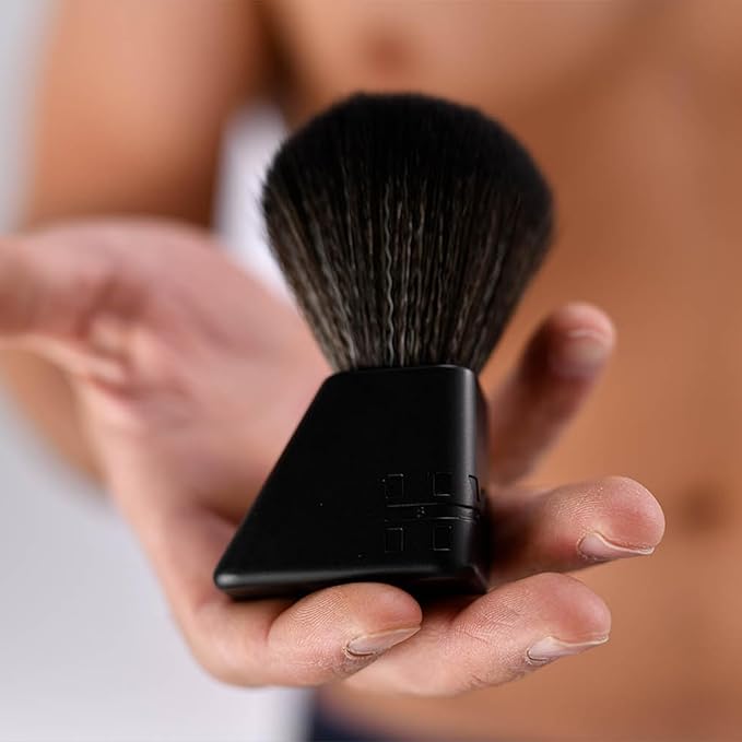 HYPE Vegan Shave Brush – Premium Synthetic Fibers, CNC Machined Aluminum Handle – Whips Up Luxurious Lather for a Smooth, Precise Shave - Black