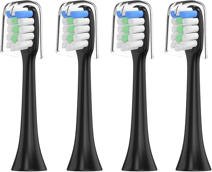 Ultrasonic Electric Toothbrush,Compatible for Home,Daily Cleaning Soft Bristles(4pas Black)