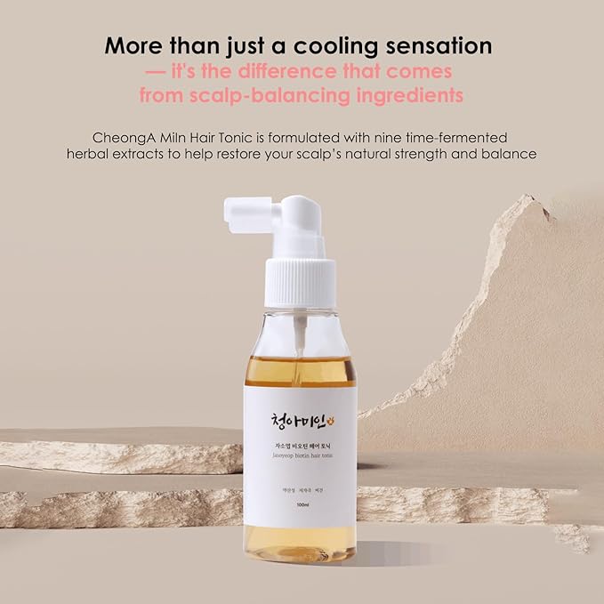 Jasoyeop Scalp Serum 100mL, Biotin Hair Tonic with Korean Herbal Extracts, Nourishing Scalp Care for Thinning Hair, Non-Greasy Lightweight Formula
