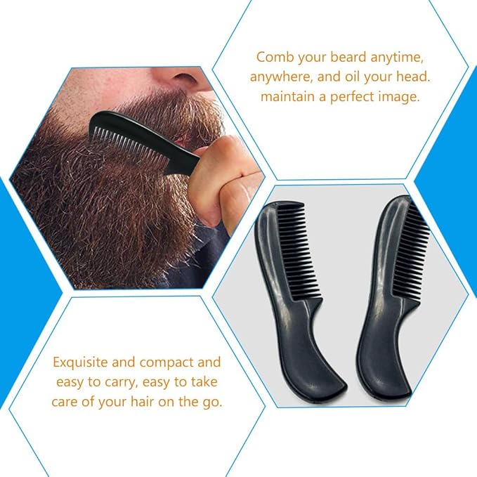 Beard Comb for Men: Mini Hair Comb - 10Pcs Mustache Beard Plastic Pocket Sized Hairdressing