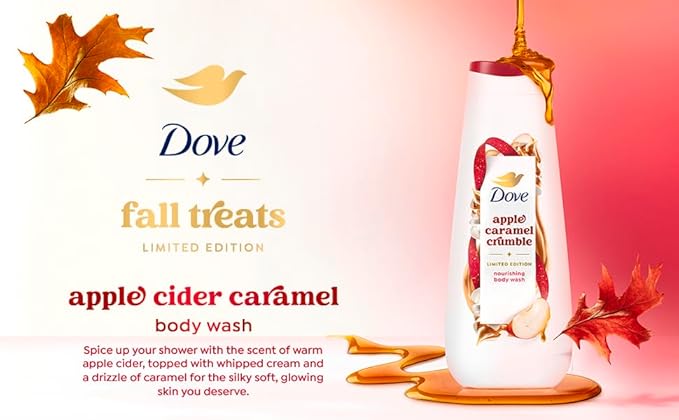 Dove Limited Edition Holiday Treats Body Wash for Deep Nourishment Apple Cider Carmel 20 oz