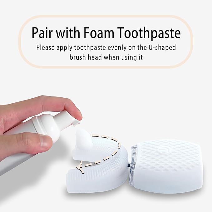Automatic Toothbrush for Adults - Ultrasonic Electric Toothbrush Rechargeable Waterproof Design with Soft Bristles & 30s Timer Wireless Charging Portable Travel & Home Use (White)