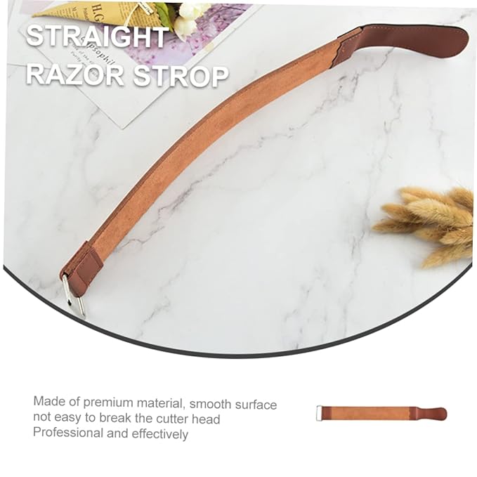 Straight Sharpening Strop Double-sided Artificial Leather Tool for Manual Shavers and Strop for Professional Barbers and Home Use