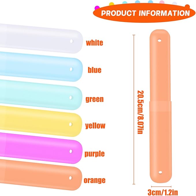 60 Pack Plastic Toothbrush Holders Portable Toothbrush Case Travel Toothbrush Cases Holder Toothbrush Case Holders for Indoor Outdoor Travel Trip Home Camping School (6 Color)