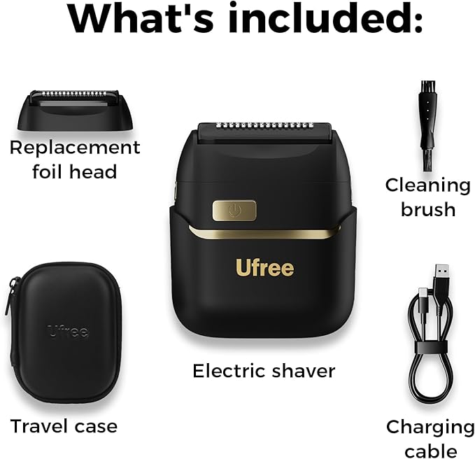 Ufree Foil Shavers for Men, Upgraded Electric Razor, Rechargeable Mens Shaver with 4 Floating Blades, LED Display USB-C Travel Razor Wet Dry Cordless Face Grooming Kit