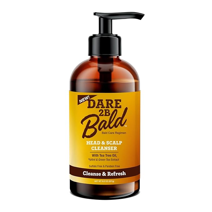 high time Dare 2B Bald Head & Scalp Cleanser | Bald Head Shampoo with Tea Tree Oil, Mint & Green Tea Extract | Bald Scalp Moisturizer and Exfoliator for Men - 8 FL OZ